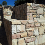 Retaining wall in sandstone